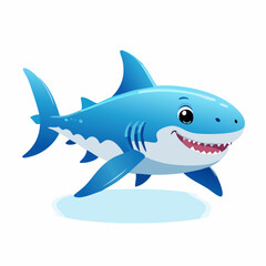 Obraz premium Shark Cute Small Cartoon Baby Animal Character 