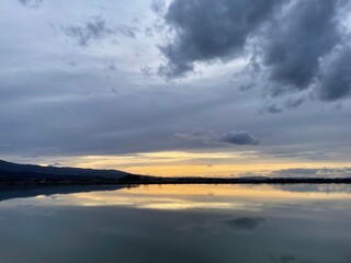 sunset over the river