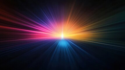 Obraz premium A vibrant burst of colorful light radiating from the center, creating an energetic and dynamic atmosphere.