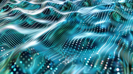 Naklejka premium Abstract Blue Digital Wave Background