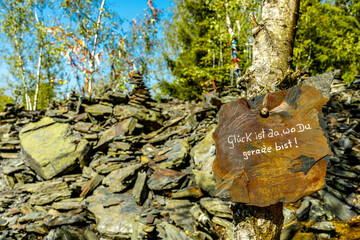 Spätsommer Wanderung durch den wunderschönen Thüringer Schieferpark bei Lehesten am Rennsteig - Thüringen - Deutschland