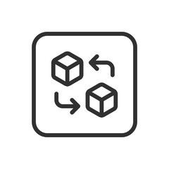 Change package box, delivery icon. Modern, simple flat vector illustration for web site or mobile app