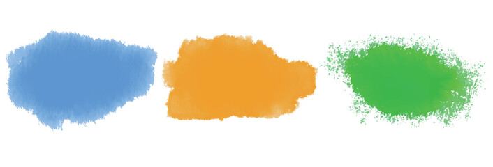 Watercolour art background paint splash illustration image for your design. Yellow, blue, green  watercolor brush stroke . Set design element circle isolated bold vector abstract glow wavy stripe. 