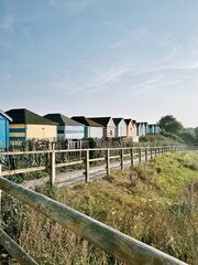 Beach huts on the seafront 