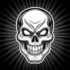 Obraz premium Human skull isolated on white background.