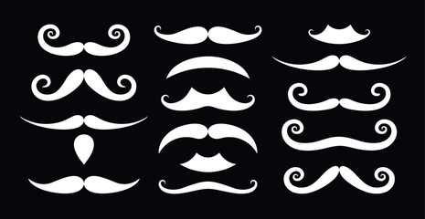 Mustache Silhouette. Isolated mustache on white background