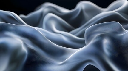 Obraz premium Flowing 3D Abstract Mesh with Soft Curved Shapes Creating Dynamic Movement