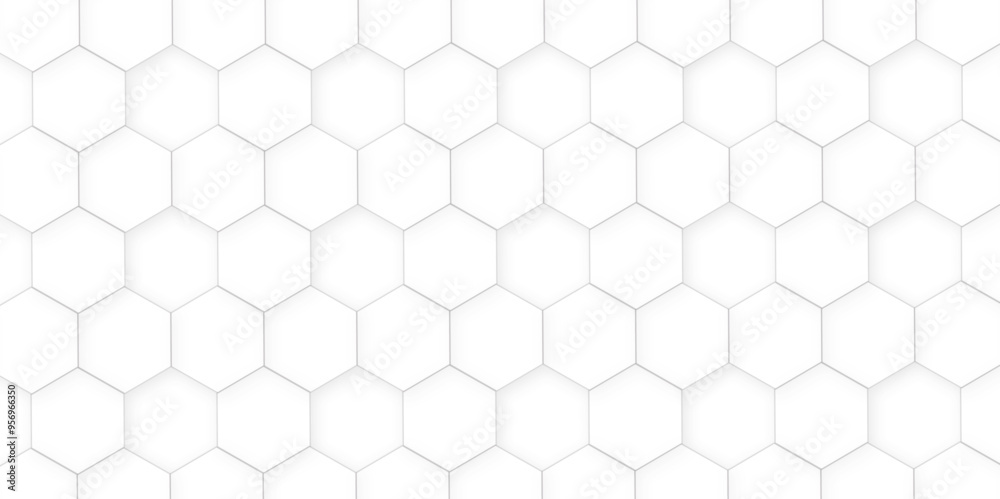 Poster 3d hexagonal structure futuristic white background and embossed hexagon abstract with hexagon backgr