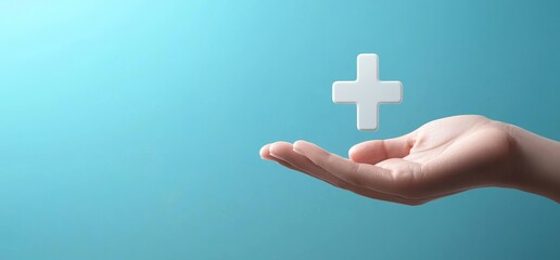 Obraz premium Plus sign virtual sign tells us that we offer positive things such as benefits, personal growth, social networks, health insurance, and growth concepts.