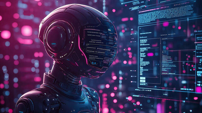 AI-powered chatbot interacting with users on a website, conversational design interface, smart tech integration 