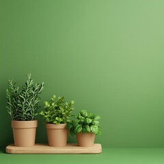 Fototapeta premium Organic herb garden, thriving plants, pesticide-free, illustration