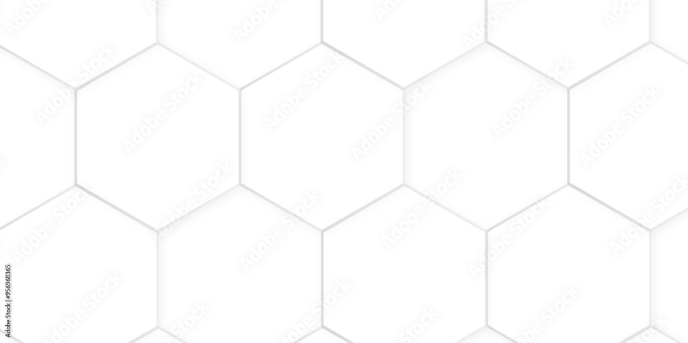Poster 3d hexagonal structure futuristic white background and embossed hexagon abstract with hexagon backgr