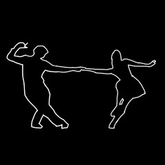 man and woman merged and dancing 