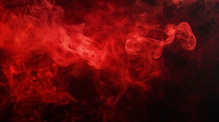 A Captivating Display of Red Smoke Against Darkness