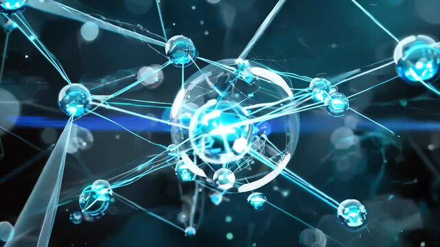 molecule or atom, Abstract structure for Science or medical background, 3d illustration, science, atom, abstract, chemistry, structure, blue, chemical, background