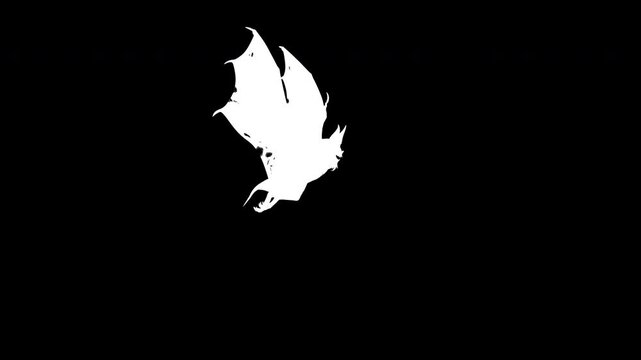 3d Illustration of Flying Vampire bat isolated on dark background with Alpha Matte.