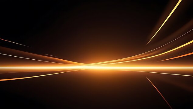 abstract futuristic background featuring orange yellow motion blur lines black backdrop flashes light creating concept technology innovation