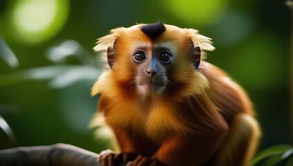 Fototapeta premium golden lion tamarins flourishing captivity serving testament conservation efforts protect brazil endangered wildlife including baby mico