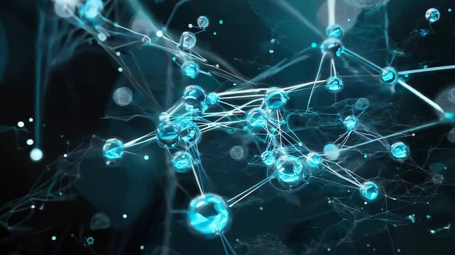 molecule or atom, Abstract structure for Science or medical background, 3d illustration, science, atom, abstract, chemistry, structure, blue, chemical, background