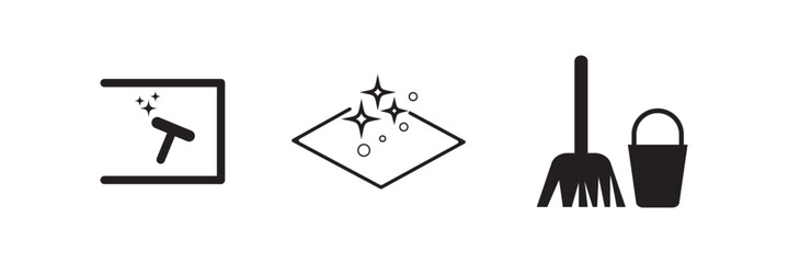 clean surface icon set, easy cleaning, for mobile concept and web design. vector illustration on white background. clean surface icon set, easy cleaning, thin line symbol on white background.