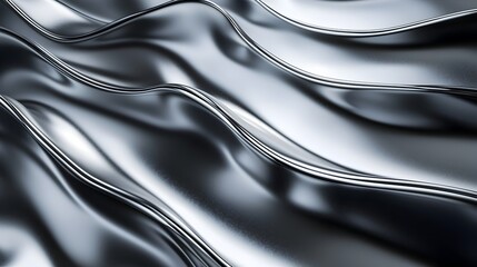 Fototapeta premium Sleek and Modern Metallic 3D Surface with Subtle Reflections and Curved Lines