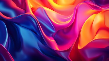 Obraz premium Vibrant 3D Fluid Shapes Creating a Flowing and Dynamic Abstract Digital Art Background