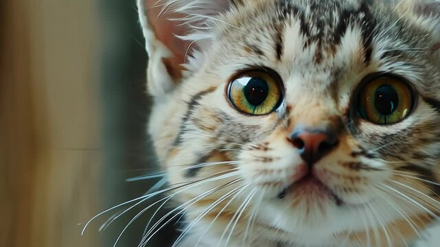 surprised cat make big eyes. American shorthair surprised cat or kitten funny face big eyes, cute, domestic, kitten, feline, Emotional surprised, kitty, wow
