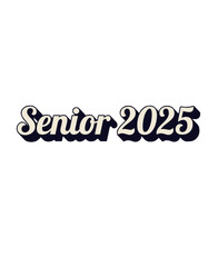 text effect senior 2025 on white background
