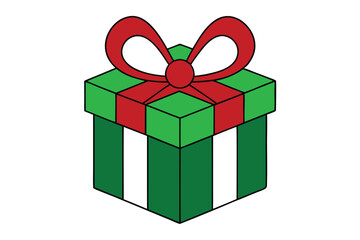 red gift box with ribbon vector illustration