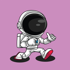 illustration unique astronaut cute pose