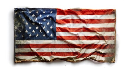 Obraz premium Worn Out US Flag Illustration - A depiction of the US flag in a grunge style. Graphic art illustration poster wallpaper