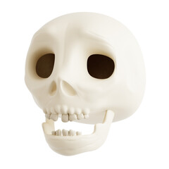 Naklejka premium PNG 3D Skull Icon Isolated on a White Background