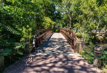 Bridge in the park in summer 