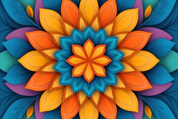 Colorful abstract floral pattern featuring vibrant petals and intricate shapes, perfect for design or artistic projects.