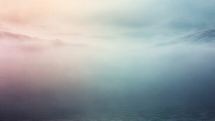 Dreamy foggy landscape in pastel colors