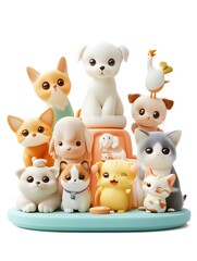 Adorable Pets and Accessories in Cozy Playful Product Banner Against Clean White Background