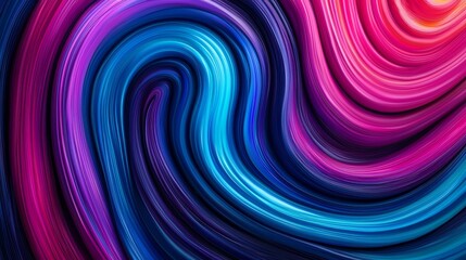 Psychedelic Neon Swirls - Dynamic and Energetic Abstract Background with Copy Space
