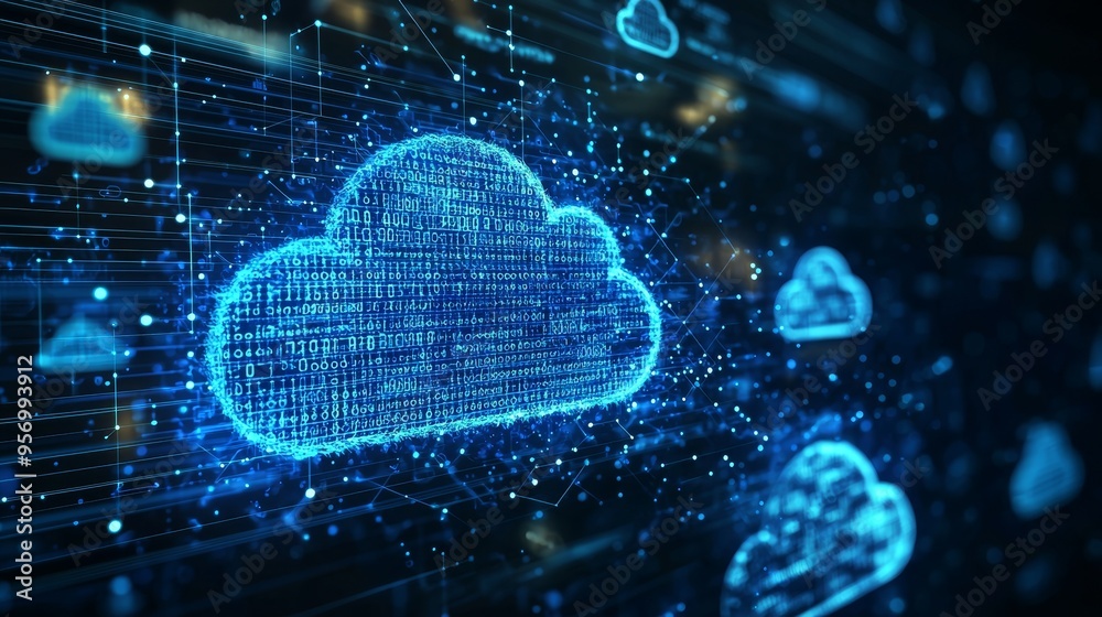 Poster Social networks connections, internet of things (IoT) big data clouds computing using stock stock for connecting people online. Information technology of IoT big data clouds computing using stock AI.