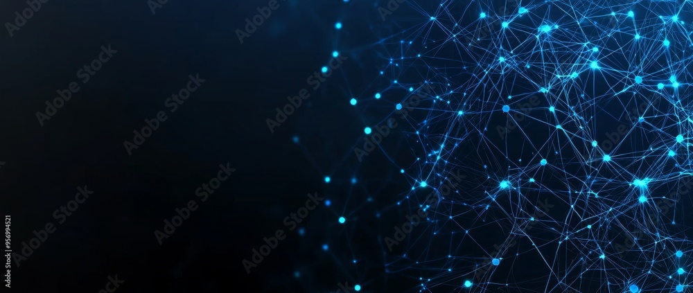 Poster 3d illustration of abstract futuristic - technology with polygonal shapes on dark blue background. d