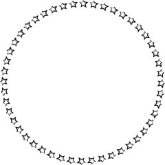 Hand drawn ink stars, icon, symbol, logo. Doodle sketchy brush style