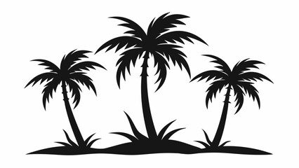 Fototapeta premium Minimalist Tropical Palm Tree Silhouette Design for Vector Art and Logo