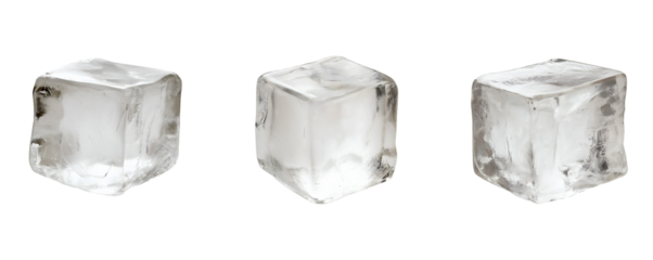 photo of three ice cubes isolated background
