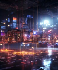 Obraz premium city at night