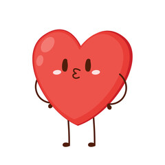 Red cute heart character. Romantic flat style Valentine's Day illustrations to express feelings of love.
