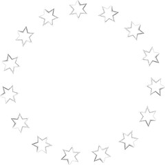 Hand drawn ink stars, icon, symbol, logo. Doodle sketchy brush style