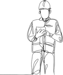 line construction , Civil engineer  Continuous one line drawing