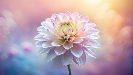 Fototapeta premium Delicate flower bloom on pasteboard background, soft petals unfolding from center, beautiful natural wonders.