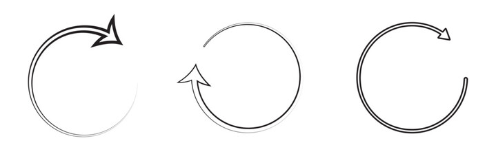 Recycle. Recycle vector icon. Recycle symbol icon. Circle Arrow icon set vector illustration, refresh, reload, Set of circle arrows rotating, different circular arrows of black color isolated, recycle
