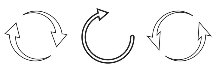 Recycle. Recycle vector icon. Recycle symbol icon. Circle Arrow icon set vector illustration, refresh, reload, Set of circle arrows rotating, different circular arrows of black color isolated, recycle