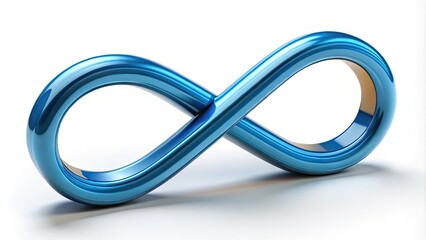 Naklejka premium Stylish 3D graphical representation of a design icon, a sleek and modern blue infinity loop with a pencil-tip accent, symbolizing creative innovation and limitless possibilities.